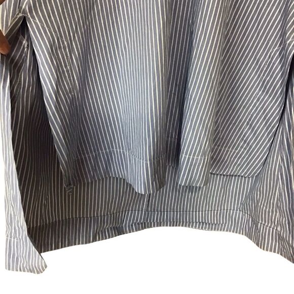 Zara Woman Blue White Striped High Low Tunic Blouse M - Picture 2 of 15